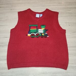 J Khaki Christmas Sweater Vest Boys Red Size 4T B4